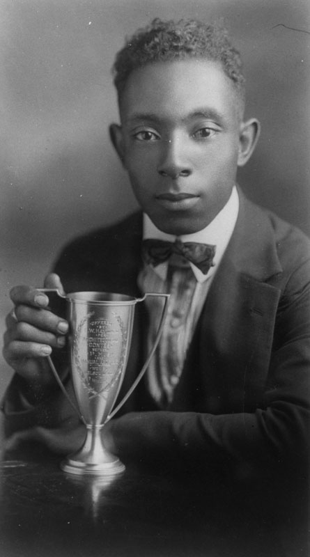 Student with trophy