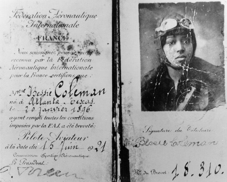 pilot license of bessie coleman