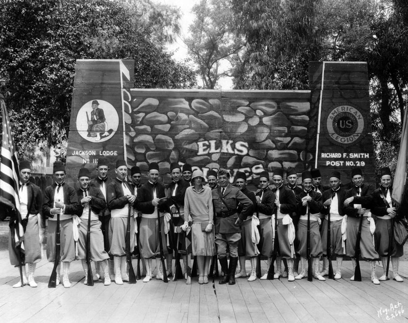 amelia earhart with elks drill team